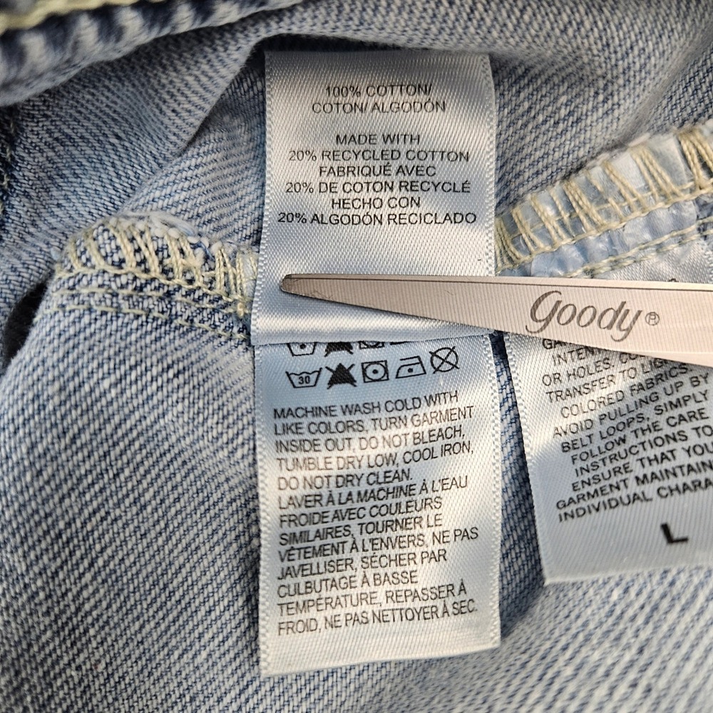 Lucky Brand Womens Light Wash Wide Leg Drawstring Denim Jeans Raw Hem Large - Picture 8 of 12